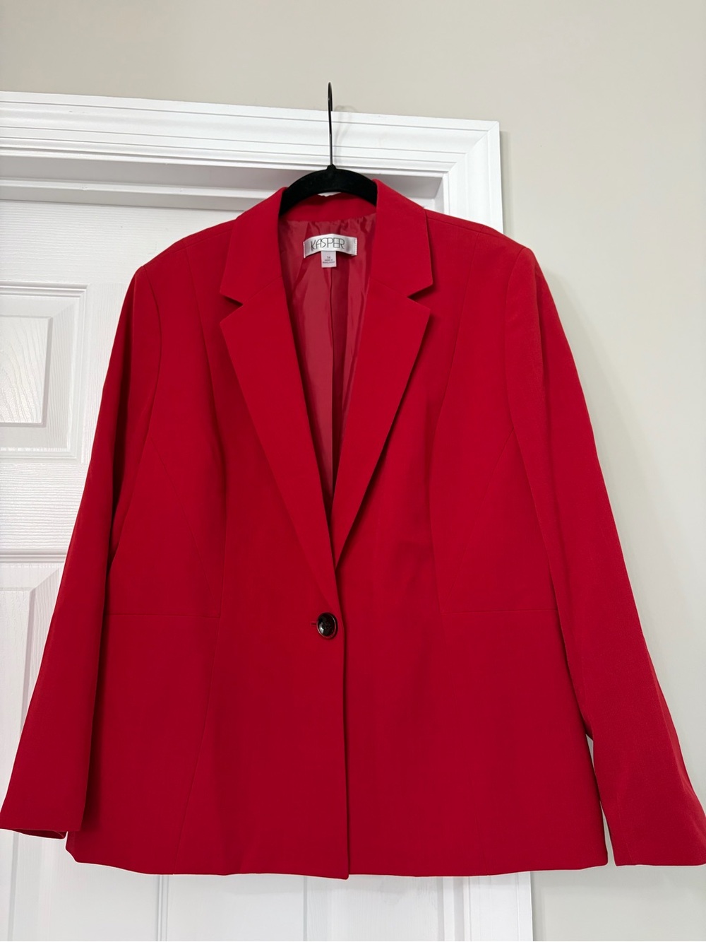 Kasper Vibrant Red Single-Button Blazer - Women's Suit Jacket